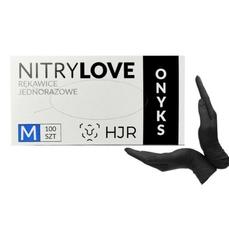 Rękawiczki nitrylowe HJR czarne 100szt. - 2